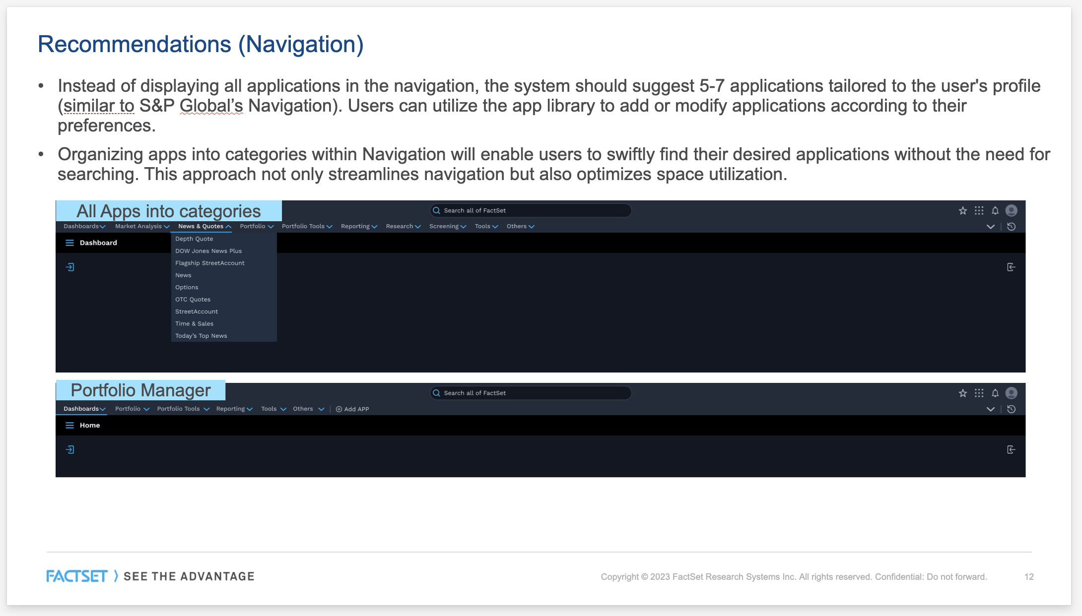Navigation recommendation