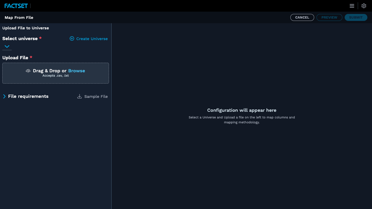 Concordance upload panel
