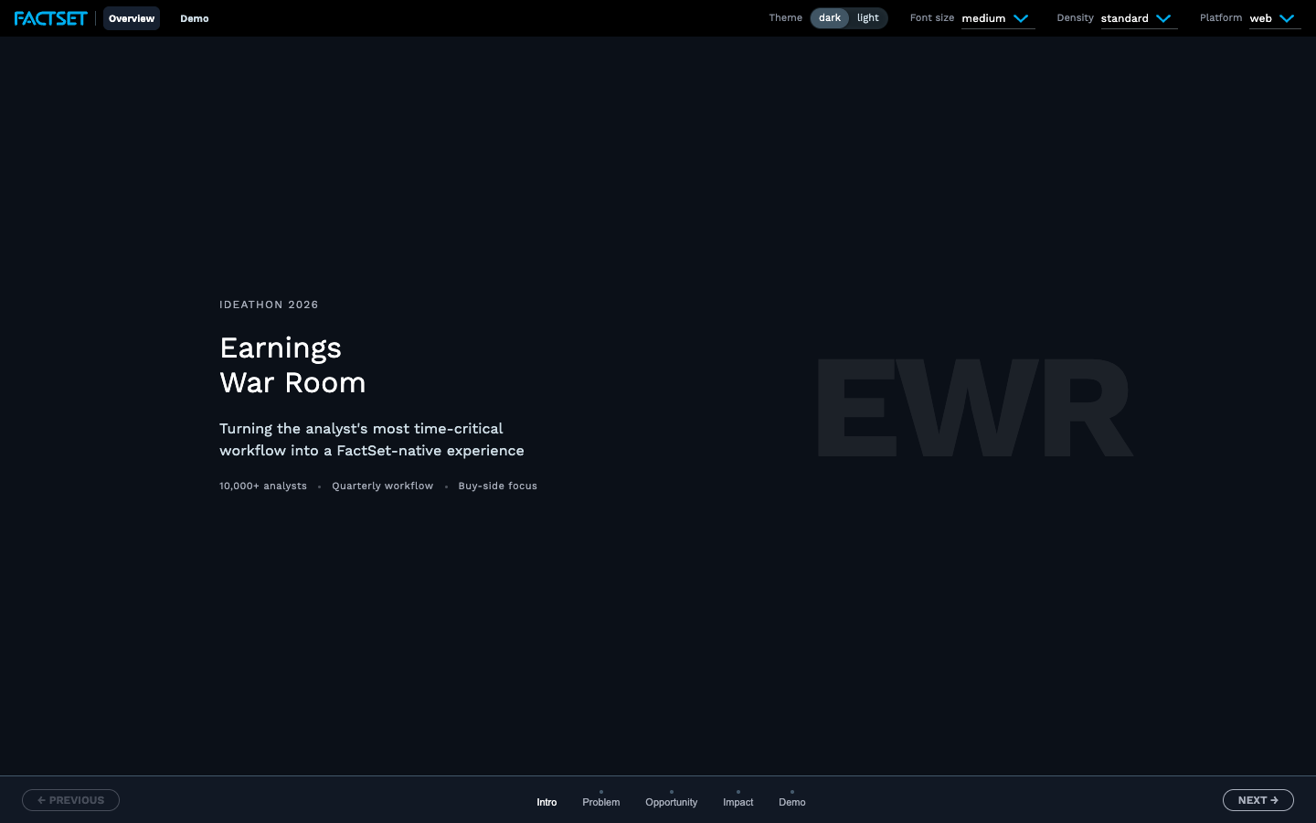 Earnings War Room live view